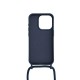 Capa Silicone Apple Iphone 14 Pro Azul Escuro Com Corda Capa Silicone Apple Iphone 14 Pro Azul Escuro Com Corda