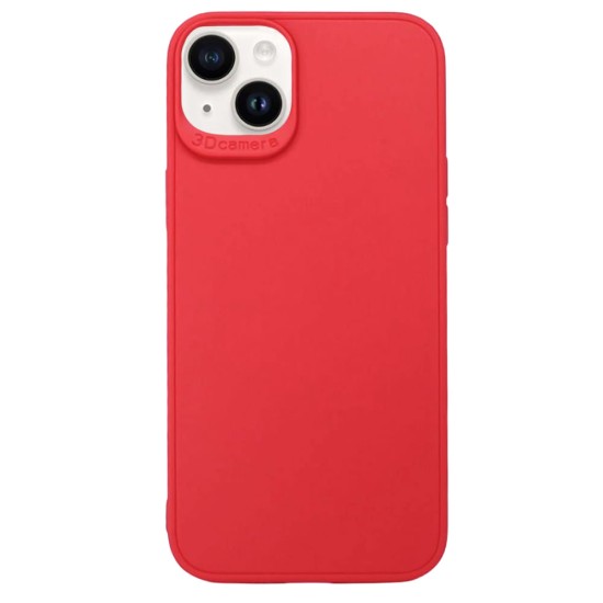 Capa Silicone Apple Iphone 14 Plus Vermelho 3d Camera