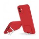 Apple Iphone 13 Pro Red Silicone Case With Camera Protector And Stand