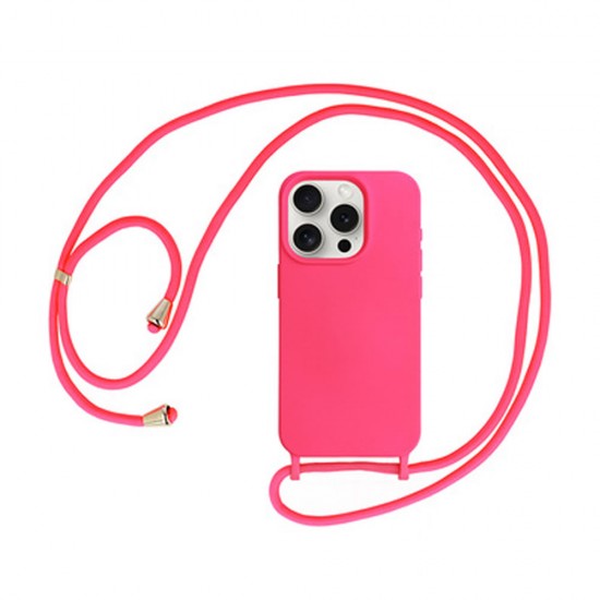 Apple Iphone 13 Pro Max Shock Pink Silicone Case With String Apple Iphone 13 Pro Max Shock Pink Silicone Case With String