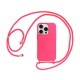 Apple Iphone 13 Pro Max Shock Pink Silicone Case With String Apple Iphone 13 Pro Max Shock Pink Silicone Case With String