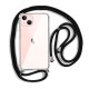 Apple Iphone 14 Plus Transparent Anti-Shock With Black Strap Hard Silicone Case