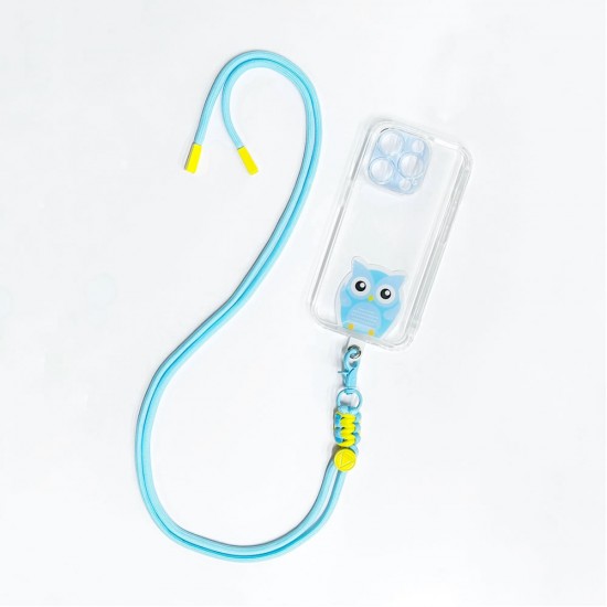 Capa Silicone Dura Anti-Choque Apple Iphone 14 Pro Transparente Com Protetor De Câmera E Corda Azul Capa Silicone Dura Anti-Choque Apple Iphone 14 Pro Transparente Com Protetor De Câmera E Corda Azul