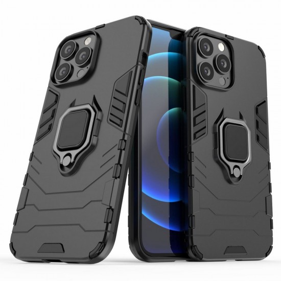 Funda De Silicona Antigolpes Armor Carbon Para Apple Iphone 13 Pro Max Negro