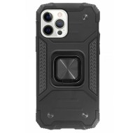 Apple Iphone 14 Pro Max Black Anti-shock Armor Carbon Ring Armor Silicone Case