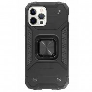 Apple Iphone 14 Pro Max Black Anti-shock Armor Carbon Ring Armor Silicone Case