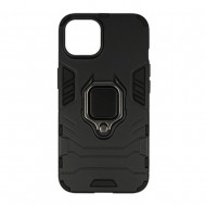 Apple Iphone 14 Black Ring Armor Armor Carbon Anti-Shock Silicone Case