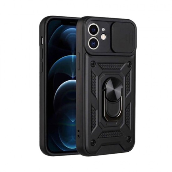 Capa Silicone Tpu Com Anel De Dedo Apple Iphone 11 Preto Com Protetor De Câmera E Janela Deslizante Capa Silicone Tpu Com Anel De Dedo Apple Iphone 11 Preto Com Protetor De Câmera E Janela Deslizante