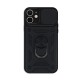 Capa Silicone Tpu Com Anel De Dedo Apple Iphone 11 Preto Com Protetor De Câmera E Janela Deslizante Capa Silicone Tpu Com Anel De Dedo Apple Iphone 11 Preto Com Protetor De Câmera E Janela Deslizante