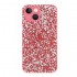 Apple Iphone 14 Red Bling Glitter Silicone Case With Camera Protector