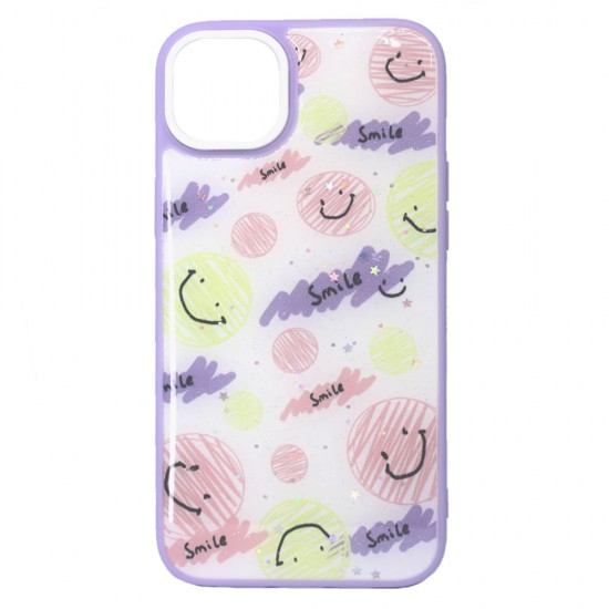 Capa Silicone Dura Apple Iphone 14 Plus Lilás Smile