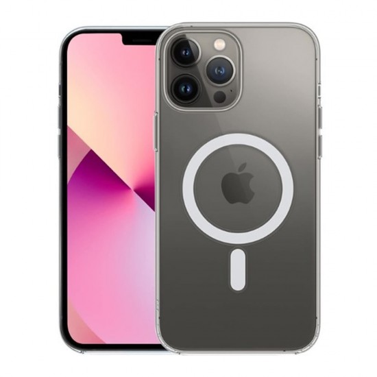 Capa Silicone Dura Apple Iphone 15 Pro Max Transparente Magsafe Capa Silicone Dura Apple Iphone 15 Pro Max Transparente Magsafe