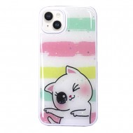 Capa Silicone Dura Apple Iphone 14 Plus Branco Kitty