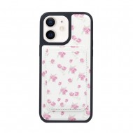 Apple Iphone 12/12 Pro White Flowers Hard Silicone Case With Card Holder