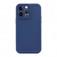 Capa Silicone Dura Apple Iphone 14 Pro Max Azul Com Protetor De Câmera