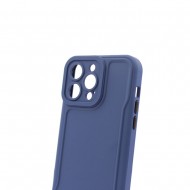 Apple Iphone 14 Pro Max Blue Hard Silicone Case With Camera Protector