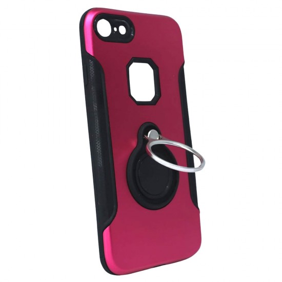 Capa Silicone Dura E Metal Com Anel De Dedo Apple Iphone 7/8 Vermelho Capa Silicone Dura E Metal Com Anel De Dedo Apple Iphone 7/8 Vermelho