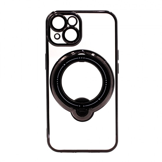 Capa Silicone Com Anel De Dedo Apple Iphone 14 Preto Com Lente Protetora De Câmera Magsafe Capa Silicone Com Anel De Dedo Apple Iphone 14 Preto Com Lente Protetora De Câmera Magsafe