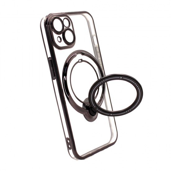 Capa Silicone Com Anel De Dedo Apple Iphone 14 Preto Com Lente Protetora De Câmera Magsafe Capa Silicone Com Anel De Dedo Apple Iphone 14 Preto Com Lente Protetora De Câmera Magsafe