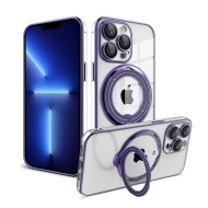 Capa Silicone Com Anel De Dedo Apple Iphone 14 Pro Max Roxo Com Lente Protetora De Câmera Magsafe