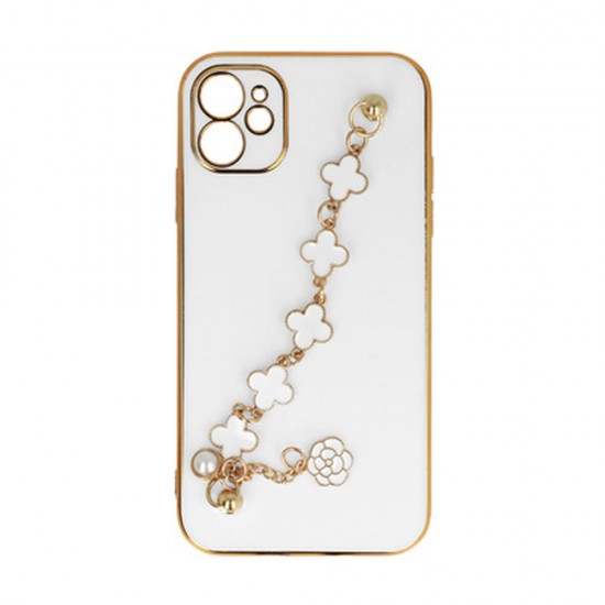 Capa Silicone Gel Apple Iphone 11 Branco Com Protetor De Câmera E Corrente Design 3 Capa Silicone Gel Apple Iphone 11 Branco Com Protetor De Câmera E Corrente Design 3