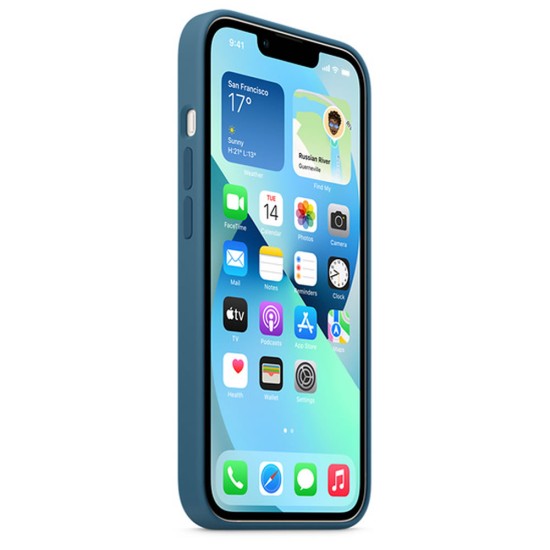 Capa Silicone Gel Apple Iphone 13 Azul Premium