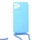 Capa Silicone Gel Apple Iphone 11 Pro Azul Com Protetor De Câmera E Corda Capa Silicone Gel Apple Iphone 11 Pro Azul Com Protetor De Câmera E Corda