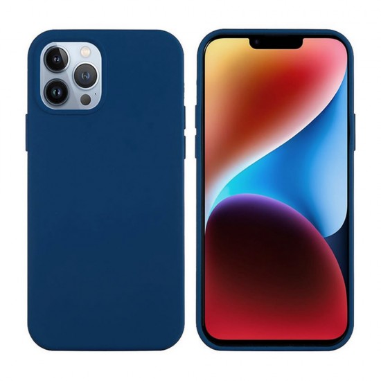 Capa Silicone Apple Iphone 15 Pro Max Azul Escuro Capa Silicone Apple Iphone 15 Pro Max Azul Escuro