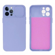 Capa Silicone Gel Apple Iphone 14 Pro Max Azul Claro Com Protetor De Câmera E Janela Deslizante