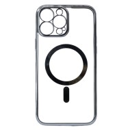 Capa Silicone Dura Apple Iphone 13 Pro Max Prata Magsafe