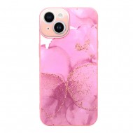 Apple Iphone 14 Pink Flowers Silicone Gel Case With Camera Protector