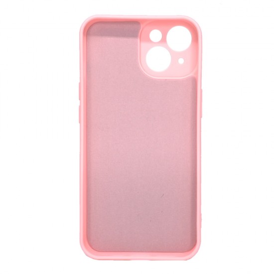 Capa Silicone Gel Apple Iphone 14 Rosa Flores Com Protetor De Câmera