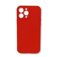 Capa Silicone Gel Apple Iphone 13 Pro Max Vermelho Com Protetor De Câmera