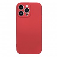 Capa Silicone Gel Apple Iphone 14 Pro Max Vermelho Com Protetor De Câmera Robusta