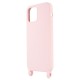 Apple Iphone 12/12 Pro Light Pink Robust Silicone Gel Case With String
