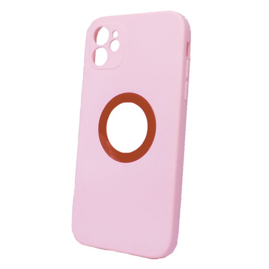 Capa Silicone Gel Apple Iphone 11 Rosa Clara Com Protetor De Câmera Robusta