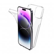 Capa Silicone Dura 360º Apple Iphone 15 Pro Transparente