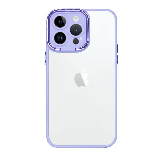 Capa Silicone Gel Bumper Apple Iphone 14 Pro Lilás Com Protetor De Câmera Elektro