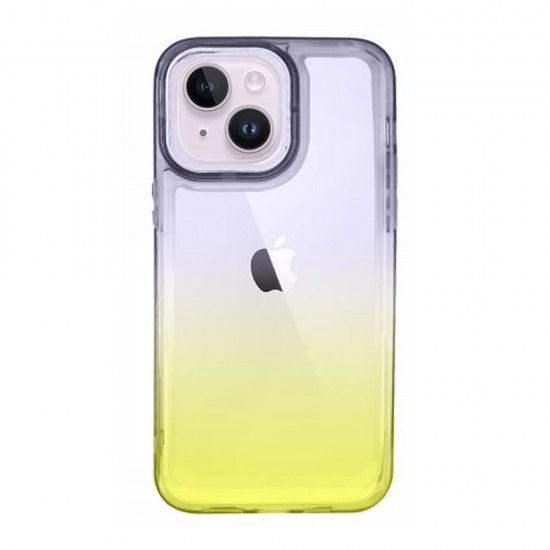 Capa Silicone Gel Bumper Apple Iphone 14 Preto Amarelo Gradiente Elektro