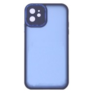Capa Silicone Gel Bumper Apple Iphone 11 Azul Fosco Com Protetor De Câmera