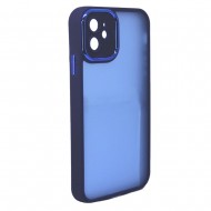 Capa Silicone Gel Bumper Apple Iphone 11 Azul Fosco Com Protetor De Câmera
