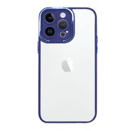 Apple Iphone 14 Pro Blue Bumper Silicone Gel Case Elektro With Camera Protector