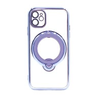 Capa Silicone Com Anel De Dedo Apple Iphone 11 Azul Com Lente Protetora De Câmera Magsafe