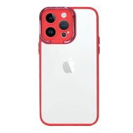 Capa Silicone Gel Bumper Apple Iphone 14 Pro Vermelho Com Protetor De Câmera Elektro