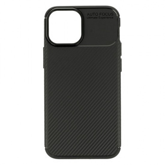 Capa Silicone Gel Carbon Apple Iphone 14 Preto Auto Focus Vennus