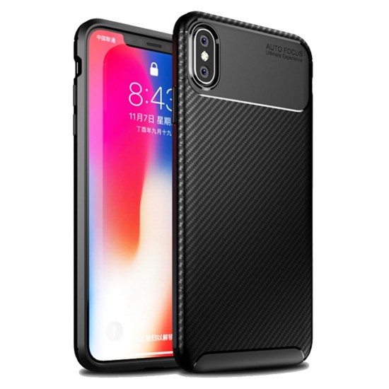 Capa Silicone Gel Carbon Apple Iphone X/Xs Preto Auto Focus Vennus Capa Silicone Gel Carbon Apple Iphone X/Xs Preto Auto Focus Vennus
