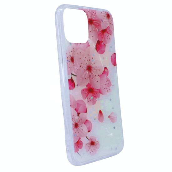 Capa Silicone Gel Com Desenho Apple Iphone 11 Pro Branco Flor De Cerejeira