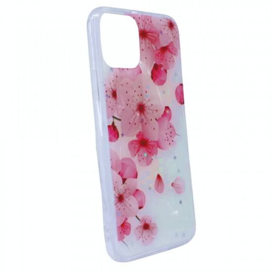 Capa Silicone Gel Com Desenho Apple Iphone 11 Pro Branco Flor De Cerejeira