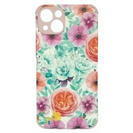 Apple Iphone 13 6.1" Pink Flowers Camera Protector Silicone Gel Case