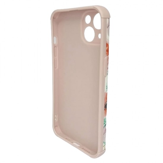 Capa Silicone Gel Com Desenho Flor Apple Iphone 13 6.1